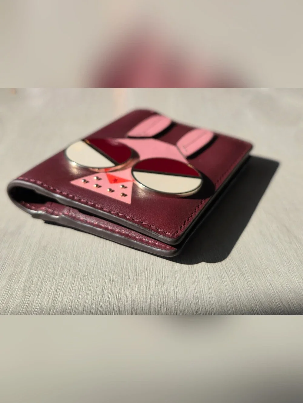 Kate Spade New York Spademals Money Bunny Bifold Card Case Cherrywood